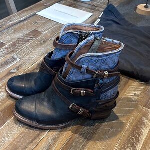 Freebird .Blue Ankle Boots. Size 10